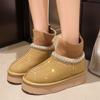 Этнический стиль толстая подошва мех интегрированные зимние ботинки женские 2025 новые зимние бархатные утепленные теплые хлопковые ботинки короткие ботинки