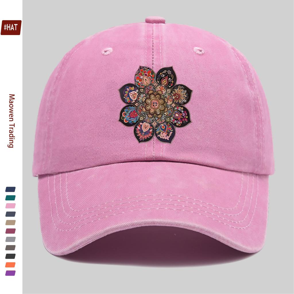 pc Vintage Paisley Mandala Print Baseball Cap for Women Men Adjustable Trucker Hat with Buckle Strap Lightweight Suitable