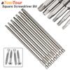 Magnetic Square Screwdriver Bit Set S2 Steel Screw Drill Socket SQ Head Tip Adapter Precision Bat Power Tool Long 1/4in Shank