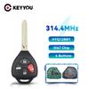 KEYYOU Remote Key For Toyota Camry Avalon Corolla Matrix RAV4 4 Buttons ASK HyQ12BBY 314.4 Mhz ID 67 Chip