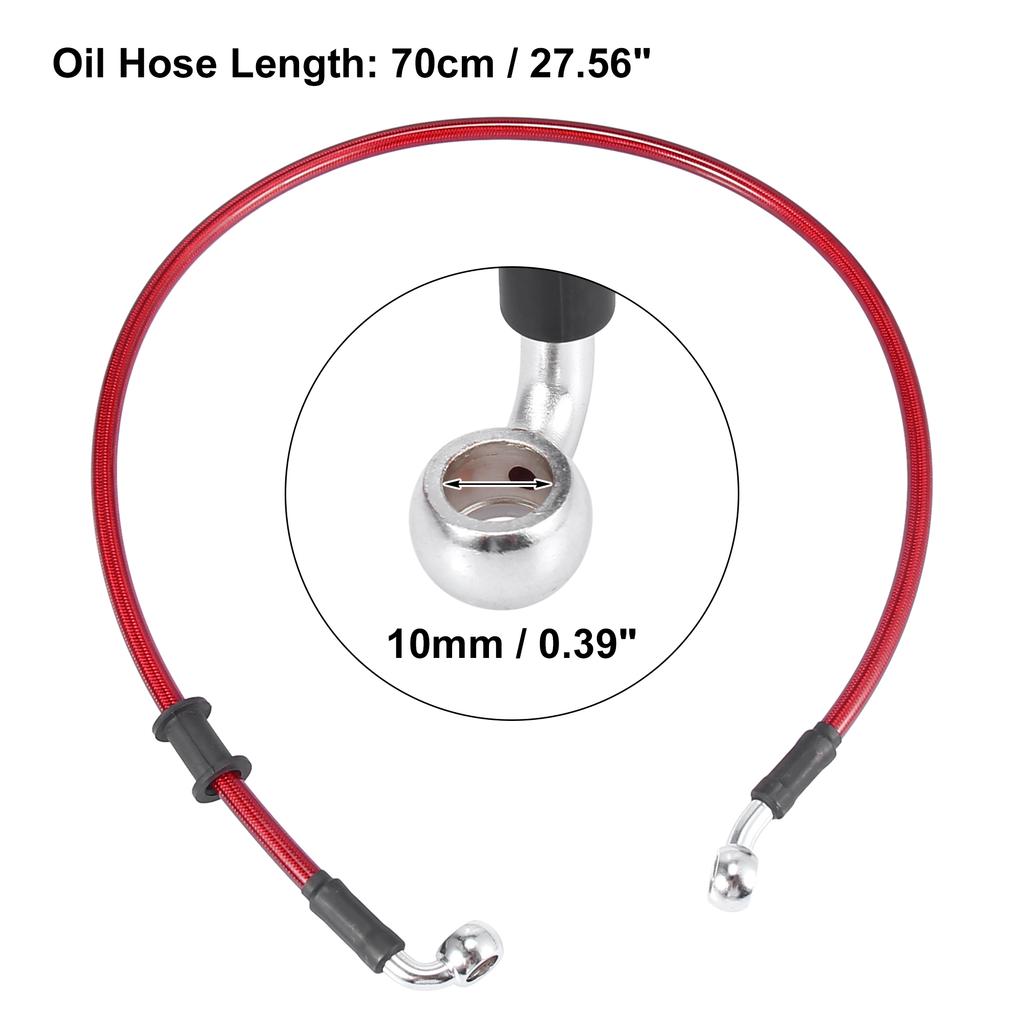 Motoforti Universal 40/50/60/70/110/130/140/180/190/200cm Motorcycle Brake Clutch Oil Hose Line Pipe Hydraulic Stainless Steel Throttles 2