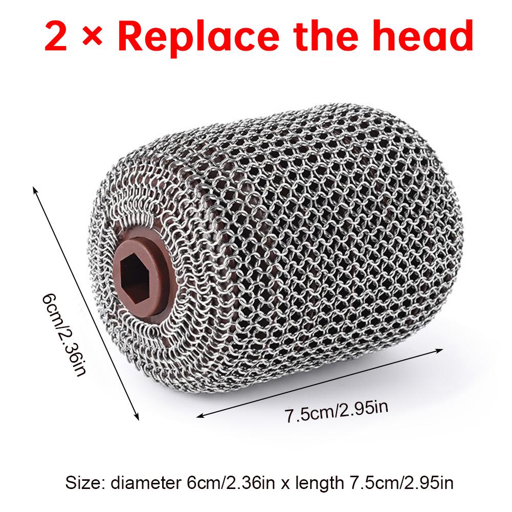 Электрическая щетка-ролик из нержавеющей стали со светодиодной подсветкой, USB, безщеточная чистящая щетка, сменная головка щетки, инструменты для чистки барбекю