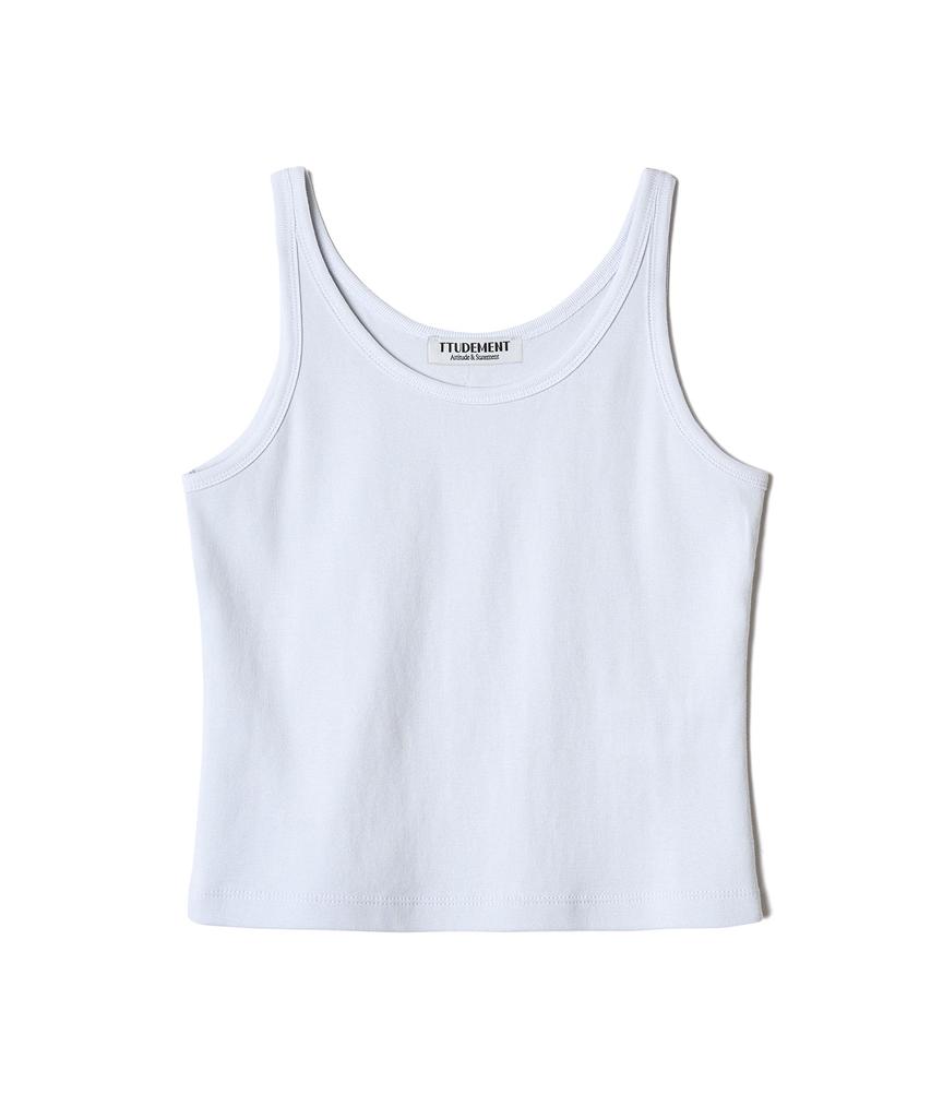 TTUDEMENT 50S Embroidered Sleeveless T-Shirt_Light Blue