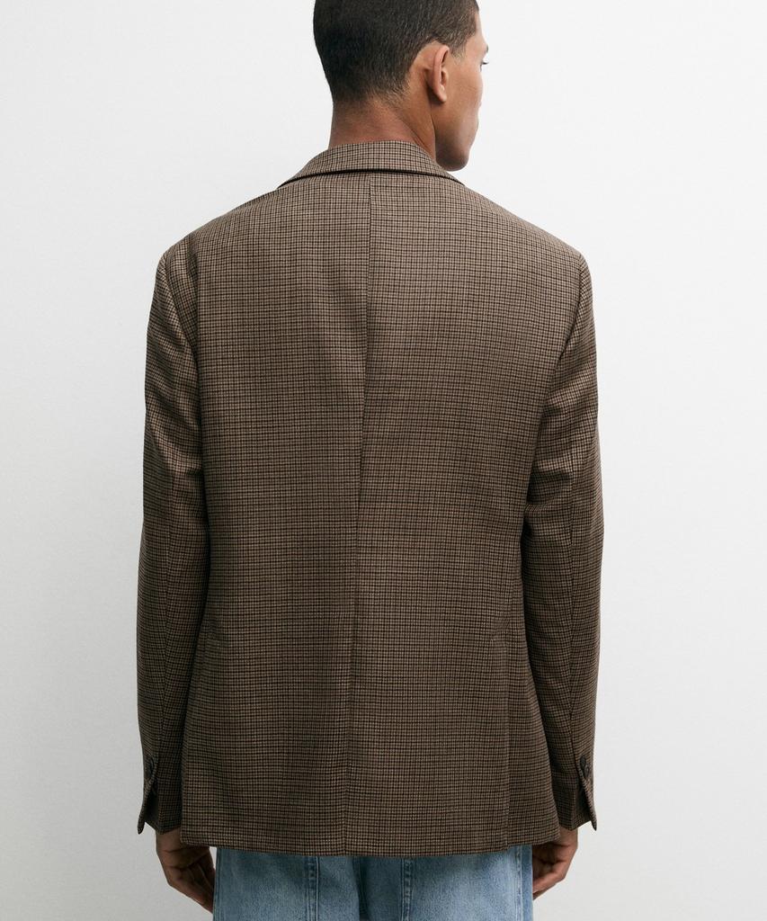 Massimo Dutti 100% Wool Houndstooth Blazer