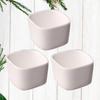 Amosfun Set of 3 Mini Ceramic Plant for and Baby Shower Simple Pots, White, Square, Tabletop, Succulents, Cacti, Herbs, Decorations. Design.