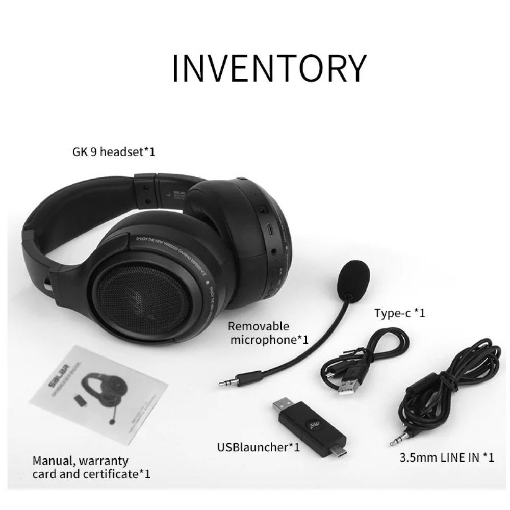 Беспроводная игровая гарнитура, 1000 мАч, игровая гарнитура для ПК с микрофоном для PS5, PS4 Switch с Bluetooth+2,4 ГГц+USB с микрофоном с шумоподавлением, проводная 3,5 мм