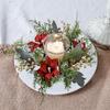 25CM Candle Wreath Romantic Candlestick Wreath Home Decoration Candle Rings  Christmas Decor