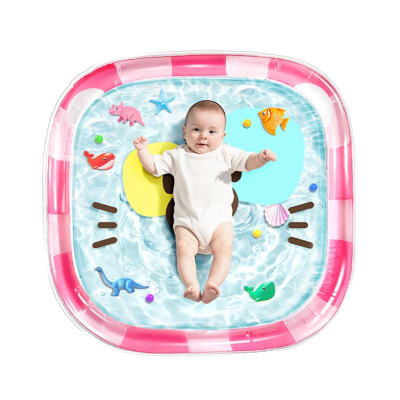 Baby Thickened Splash Water Mat, Infant Floating Ring Water Play Gear for 6+ Months Newborns-100*100cm