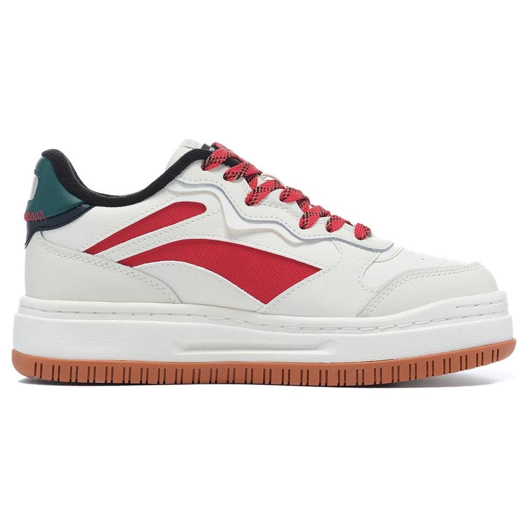 Li Ning Future C1 Synthetic Leather Non-Slip Wear-Resistant Low-Top Skate Shoes Women Sneaker White Red Green AGCT028-11