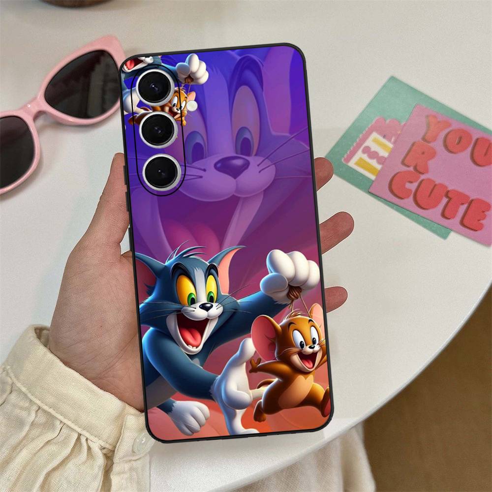 Анимированный чехол для телефона Том и Джерри для Samsung S 20 21 22 23 Lite Plus Ultra Прозрачный чехол для мобильного телефона Funda