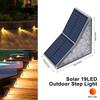 1-6PC Solar Stair Lights Outdoor 19LED Solar Step Wall Lights Waterproof Solar Powered  Light Deck Step Front Porch Backyard