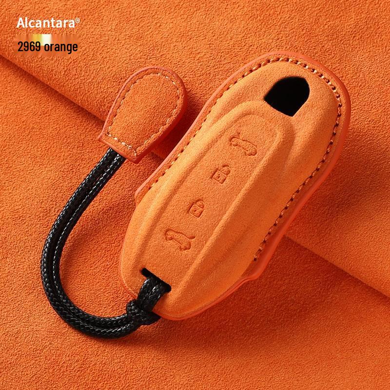 Suede Key Cover with Buckle for Porsche Macan 4, Fits 25 Models, Pure Electric & Jincheng Edition