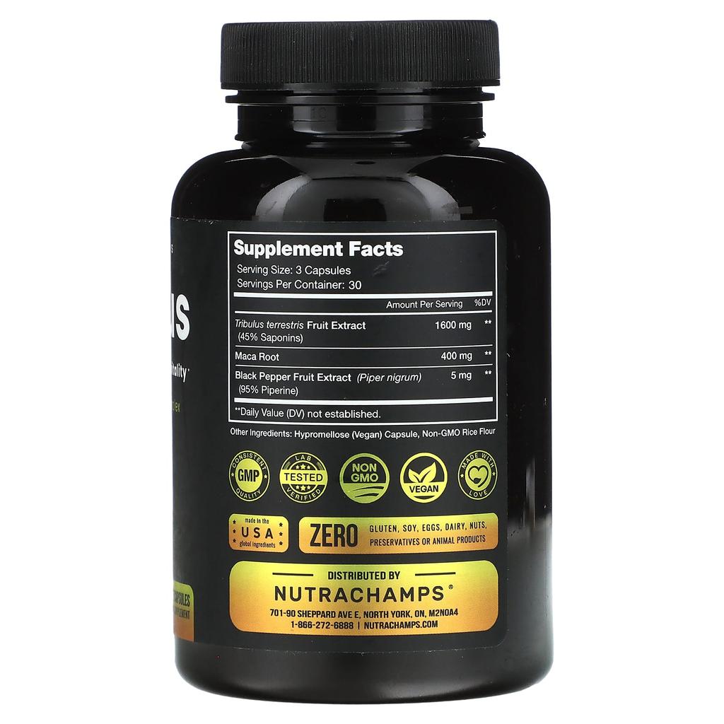 NutraChamps Tribulus, Extra Strength, 2,000 Mg, 90 Veggie Capsules (666 Mg Per Capsule)