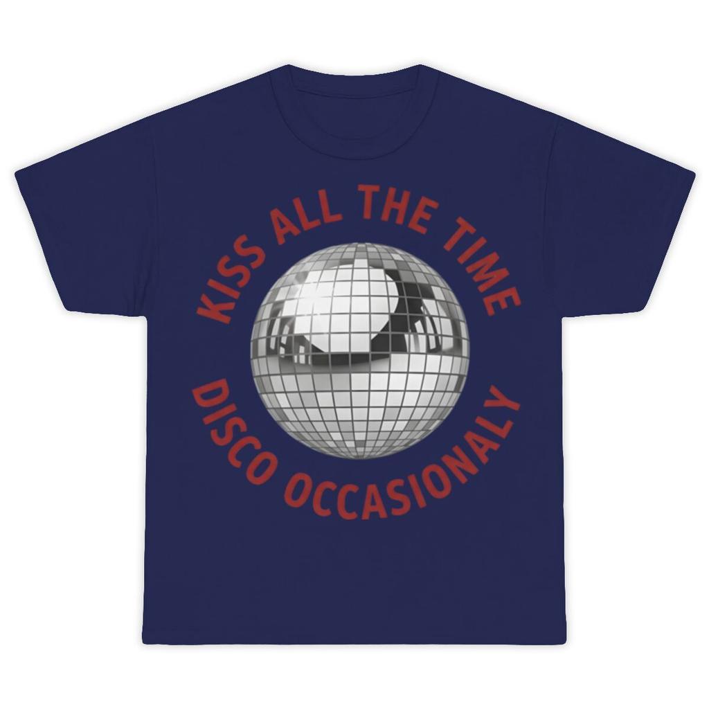 Kiss All The Time Disco Occasionaly 2026 Summer Unisex T Shirt Casual Cotton Oversized Short Sleeve Graphic Tee Oversized T Shirt