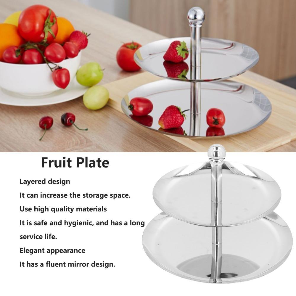 Polished Surface Serving Platter Double Layer Structure Storage Tray Display Tray Dessert Display
