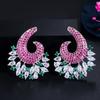 E0310 Zircon Earrings Trendy Full Diamond Earrings Super Flash Atmospheric Needle Jewelry