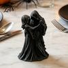 Mysterious Home Accents Dancing Grim Reaper Couple Figurine, 3D Printed Gothic Hooded Skeleton Halloween Party Tabletop Decor Statue, Dark Aesthetic