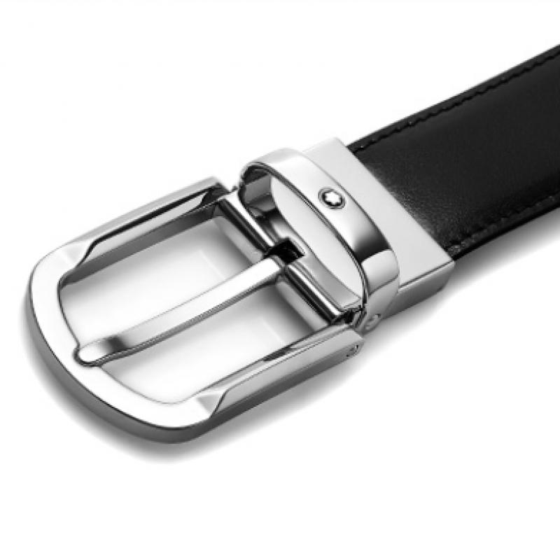 Montblanc Пряжка-кольцо Черно-коричневый двусторонний ремень 111080