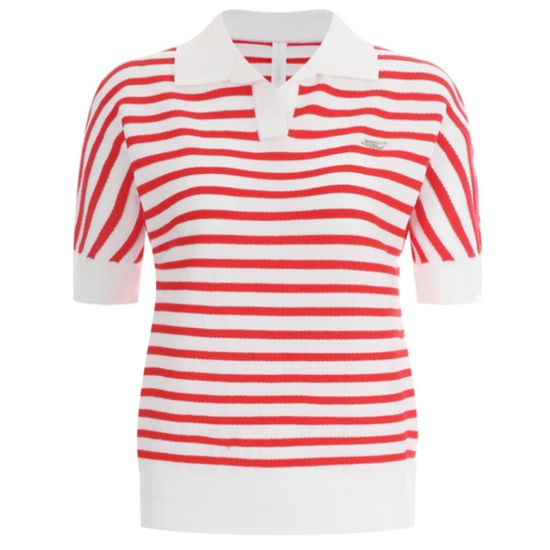Shop Women S STripe Collar Neck ShorT Sleeve Summer Golf T ShirT Green Lb wSh