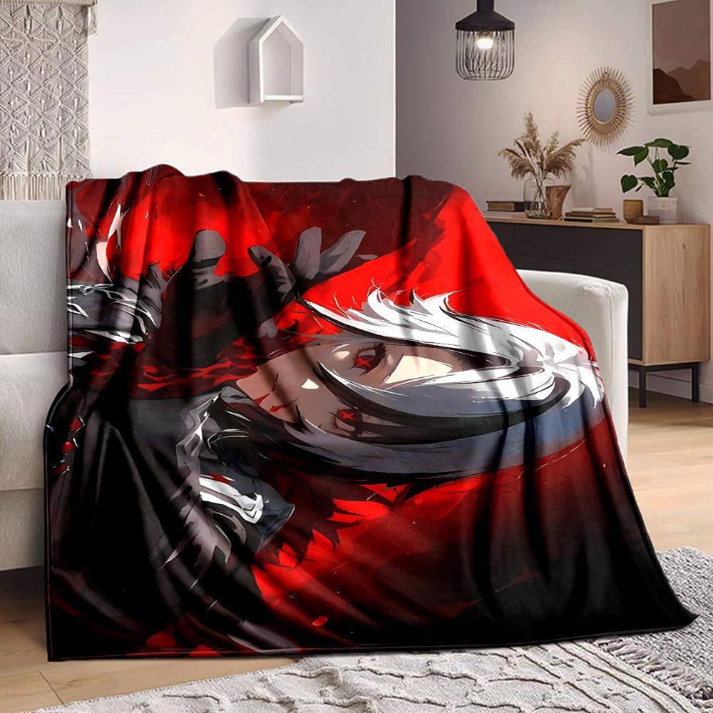 1Pc Dark Fantasy Warrior Flannel Blanket, Soft And Comfortable, Casual Warm, Camping Travel, Christmas, Halloween Xmas Gift S1200