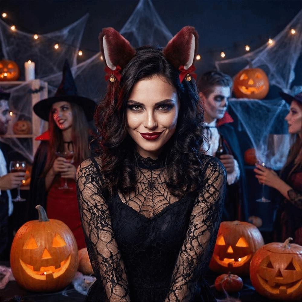 Реалистичная плюшевая повязка на голову с кошачьими ушками, пушистый обруч для косплея, аниме-повязка, для повседневного ношения