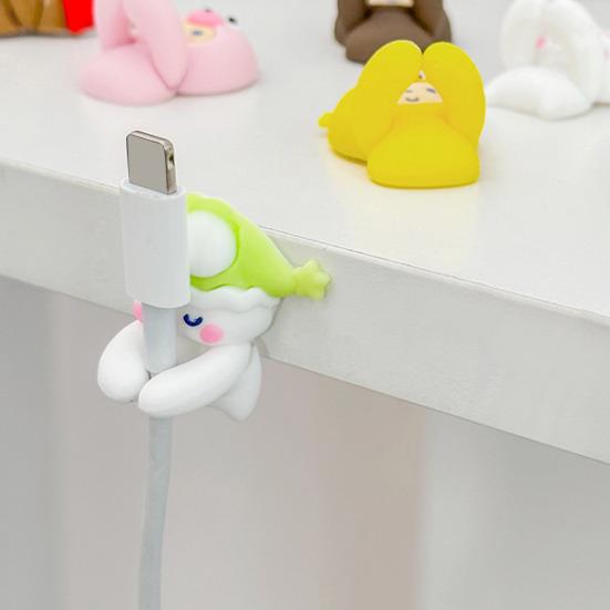 2 шт. силиконовые кабельные органайзеры многоцелевые зажимы для управления проводами милые держатели для шнуров с дизайном животных