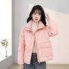 Пуховик женский высокого класса женская зимняя одежда короткая 2024 новая корейская версия воротник-стойка универсальный большой размер утолщенный утиный пух