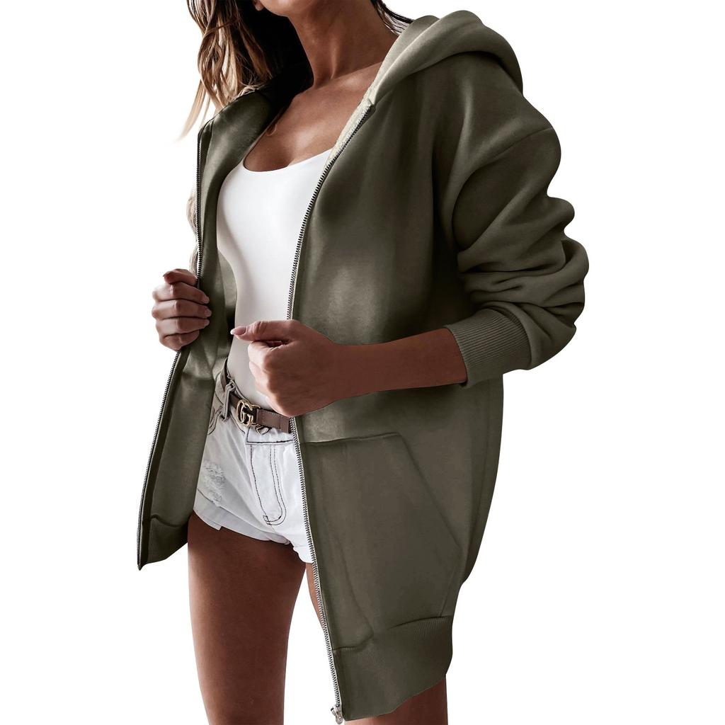 Женские повседневные модные пуловеры с длинными рукавами и принтом, толстовки на молнии, пальто