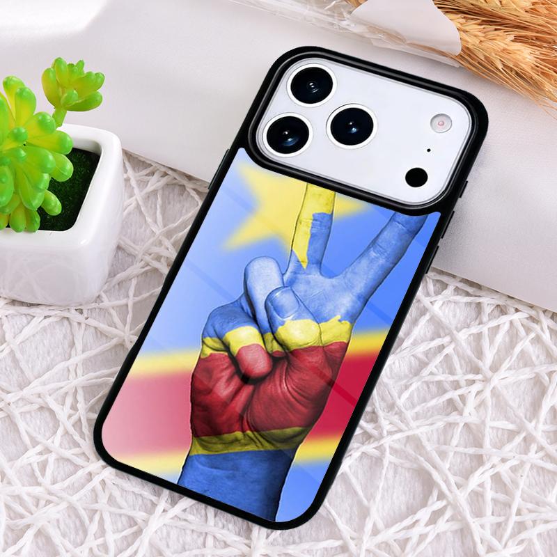 Чехол для телефона с флагом Демократической Республики Конго для iPhone 17 Air 16 15 11 12 14 13 Pro Max Ударопрочный чехол