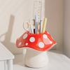 Милый органайзер в виде гриба, многофункциональная декоративная коробка для хранения, подставка для кистей для макияжа, стакан для ручек, органайзер для канцелярских принадлежностей, настольные аксессуары
