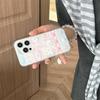 Клетчатый чехол для iPhone 13/14/15/16 Pro Max с рисунком кролика и цветами сакуры - Японский корейский стиль