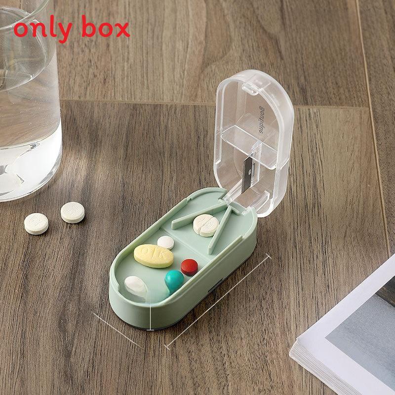 Plastic Pill Cutter And Divider Box With Cover For Home And Travel Use