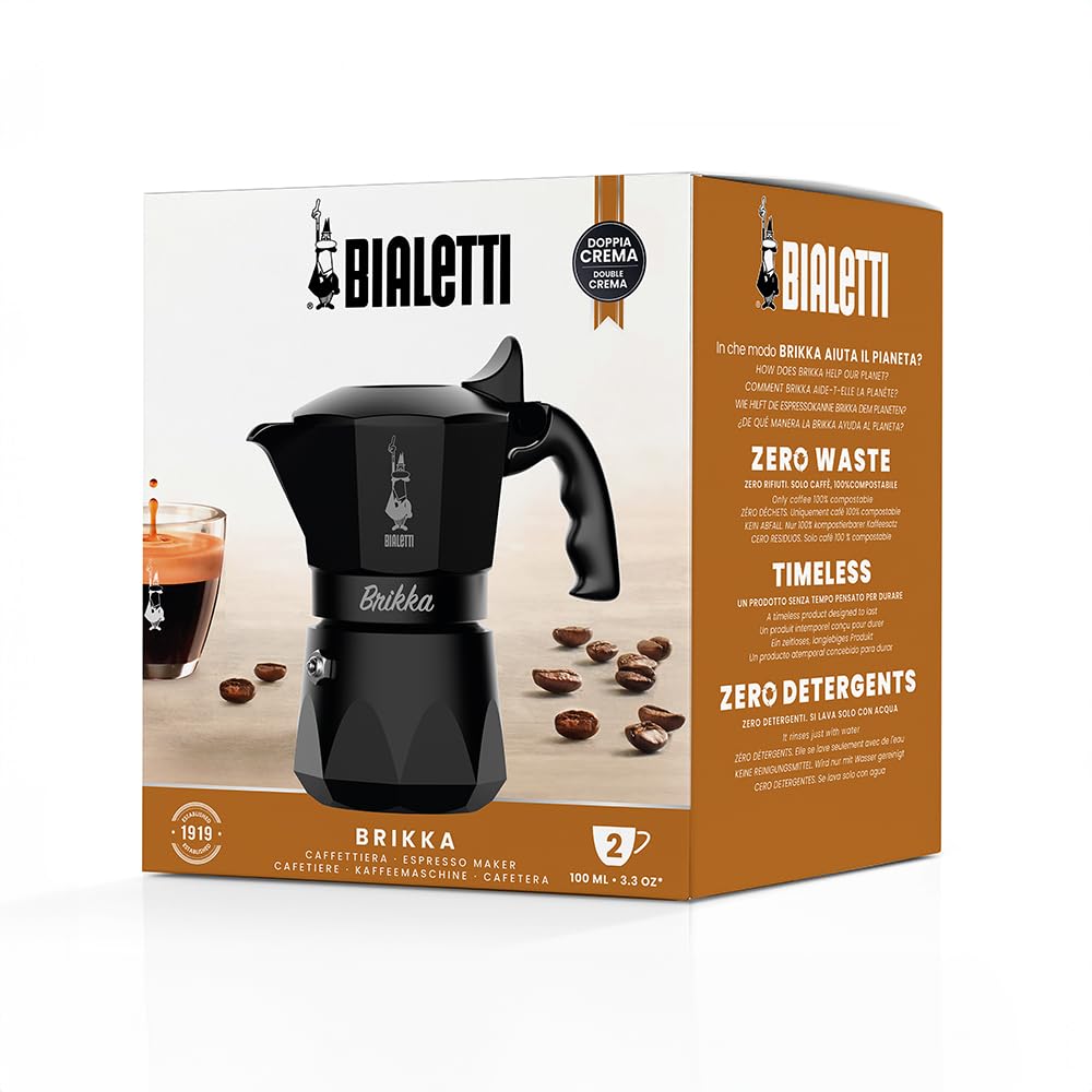 Ограниченная версия BIALETTI Brikka Black 2 Cup Direct Fire Type Maker Espresso Maker [цвет Япония] (Кофе Маккинетта)