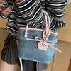 Denim Small Bag Women's 2025 Fashion Trend Women's Portable Bucket Bag Trendy Versatile Bag Casual Shoulder Messenger Bag