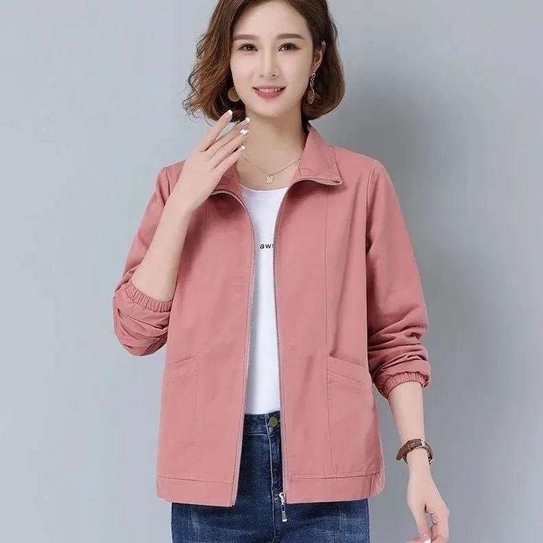 New Spring Autumn Trench Coat Women's Windbreaker Slim Stand-Collar Solid Outwear Ladies Short Casual Outwear Tops Lining