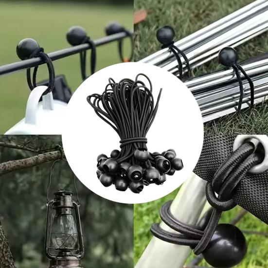 15/40/60 шт. Эластичные шнуры с шариком Сверхпрочные Для улицы Кемпинг Палатка Тент Навес Брезент Крепежный шнур Устойчивая к УФ-лучам Эластичная веревка с пластиковым шариком