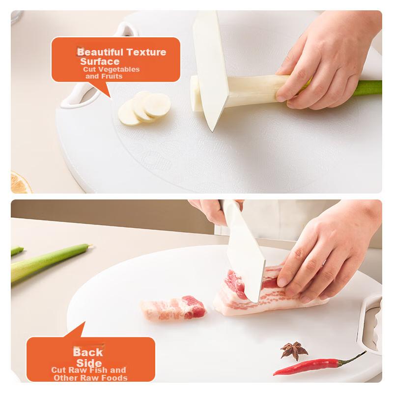 JD Original Cutting Board, Chopping Board for Home Use, Food Contact Grade, Double-Sided PE Thickened, White, 36*1.5cm