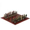Role Theme Chess Set - Resin Material And Hand-Painted With Embossed Leather Chess Board - 32 Pieces - Ideal Gift Board Game