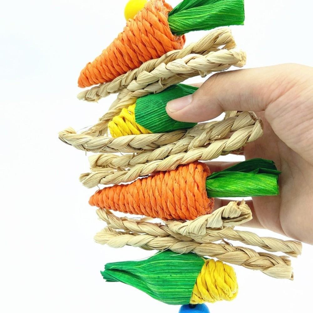 Carrot Shape Rattan Parrot Toy Handwoven Rabbit Teething Toys New Birds Chew Toy Pet Accessories