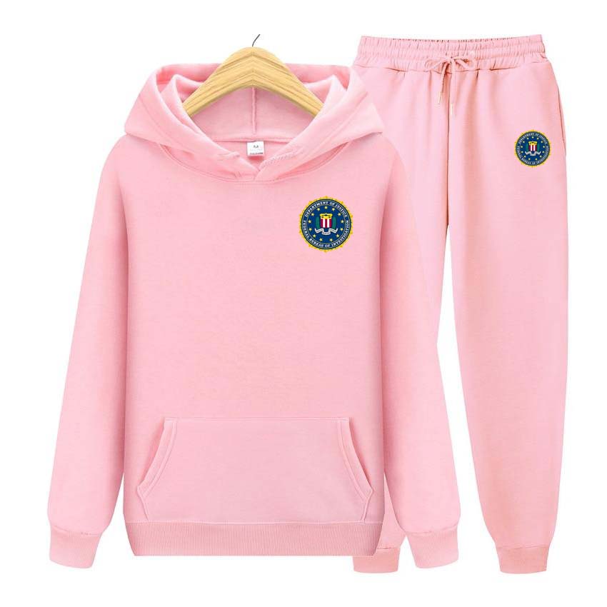 Комплект из двух предметов ФБР с принтом для мужчин и женщин толстовки спортивные костюмы брюки для бега толстая теплая одежда для мужчин