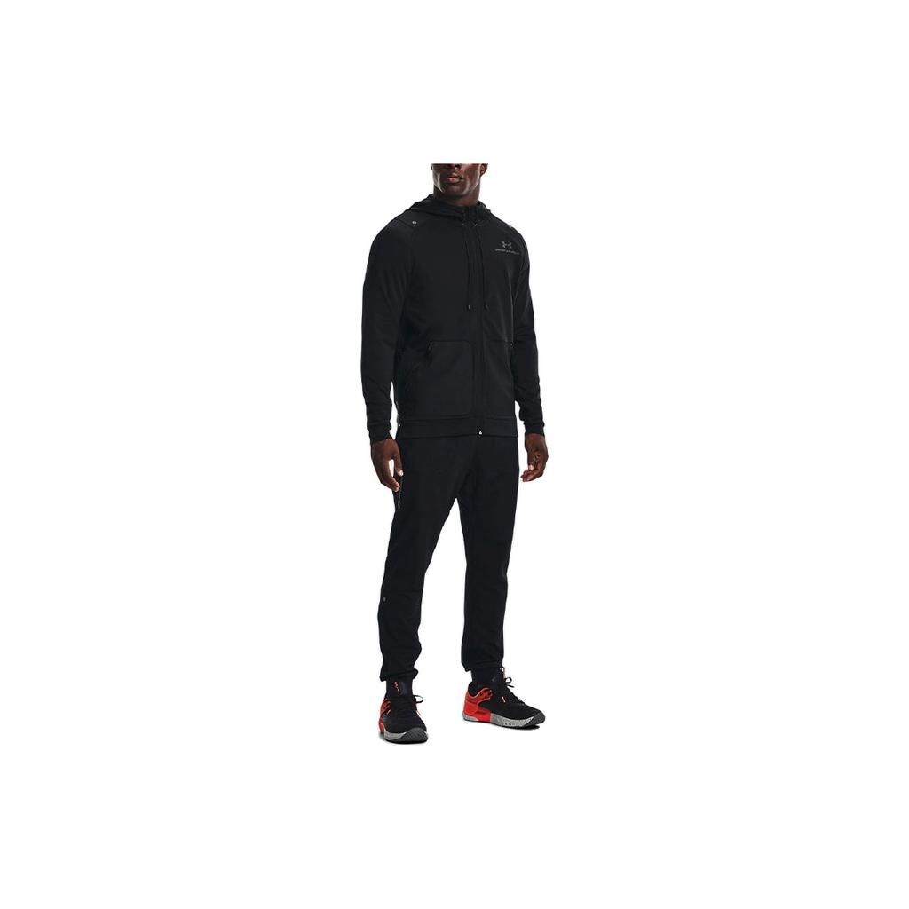 Under Armour Rush Series Универсальная спортивная куртка с капюшоном и принтом логотипа, мужские куртки, черная 1367770-001