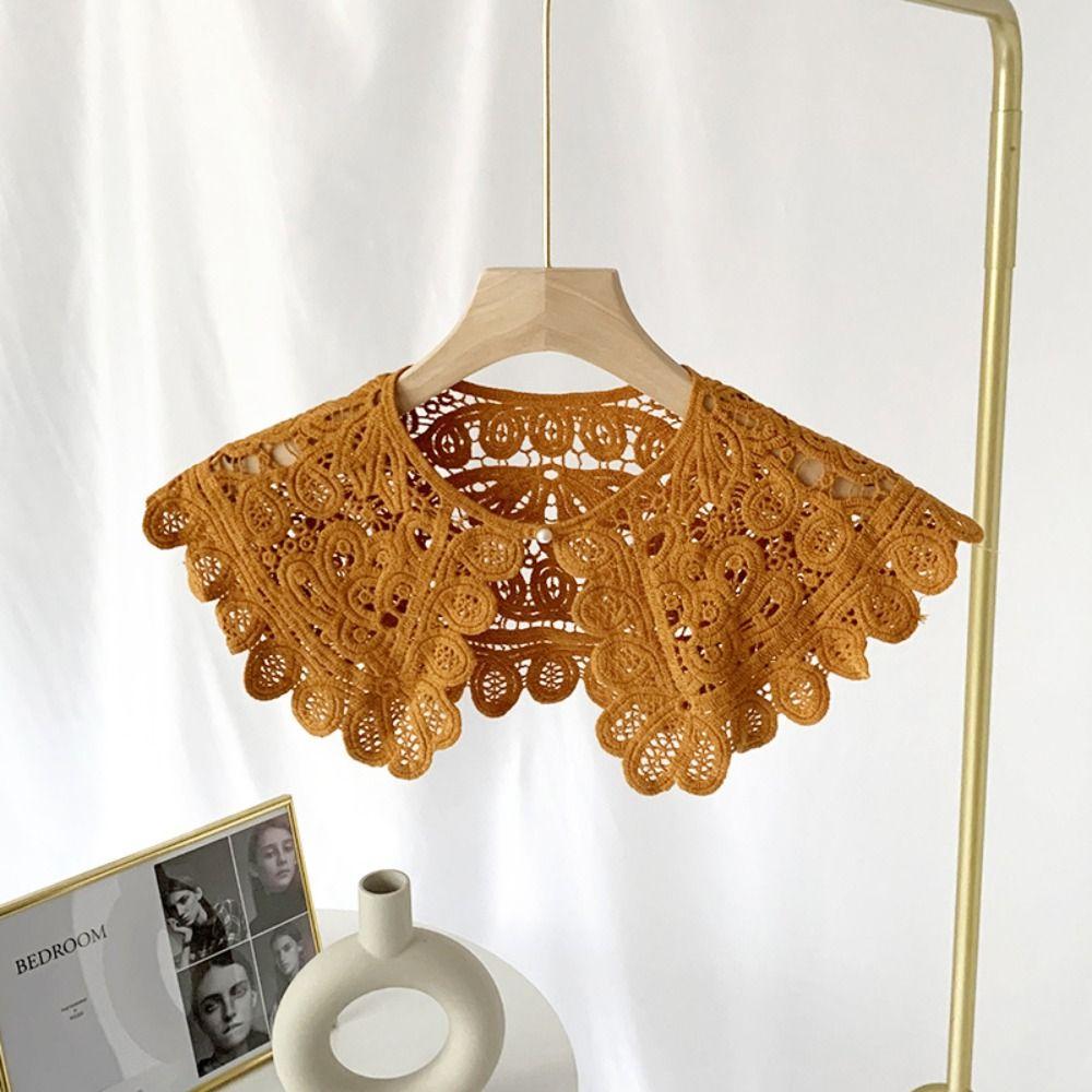 Жемчужный кружевной воротник, кукольный воротник, вязаная шаль, милое украшение, воротник рубашки, украшение для одежды