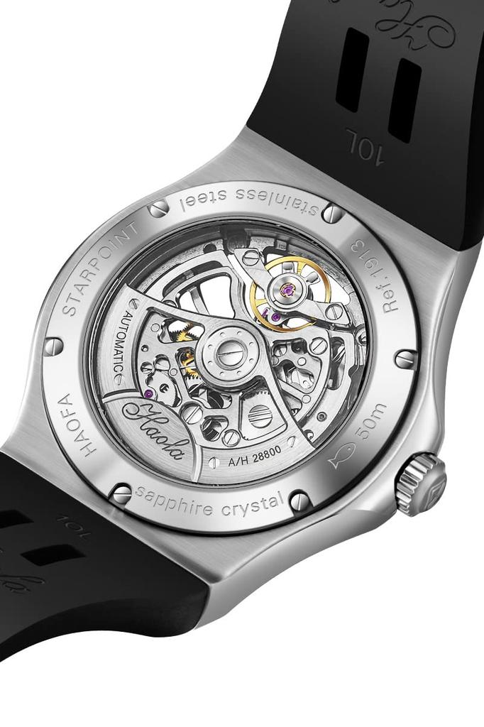 Мужские часы-скелетон Haofa, механические автоматические с 80-часовым запасом хода, полый циферблат, люминесцентные, водонепроницаемые, идеальный подарок для мужчин