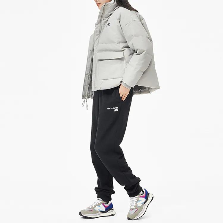 New Balance Down Jackets Women's Gray Stand Collar Moderate Puffer Jacket (Unisex) Down Jackets AWJ13342 AL