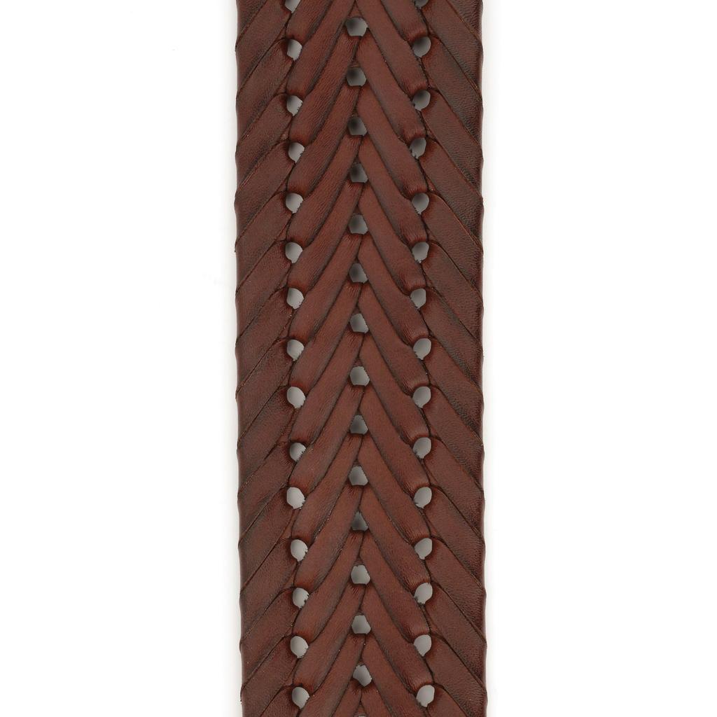 Planet Waves by Madison Collection Braided Leather Guitar Brown D'Addario Strap, L25S1501,