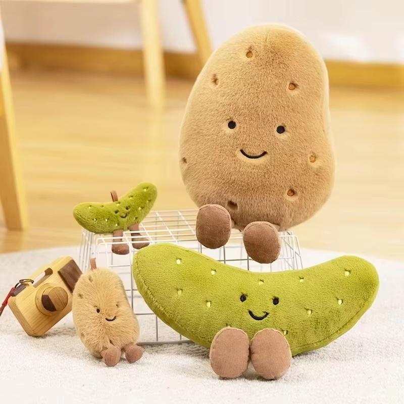 Обновленная милая мультяшная кукла Jelly Cat, фигурка Маленькой Картофелины, Подушка-Тост, Хлеб, Кукла-Огурец, Игрушка Еда, Плюшевый Декор из Ворса, Игрушки, Подарок