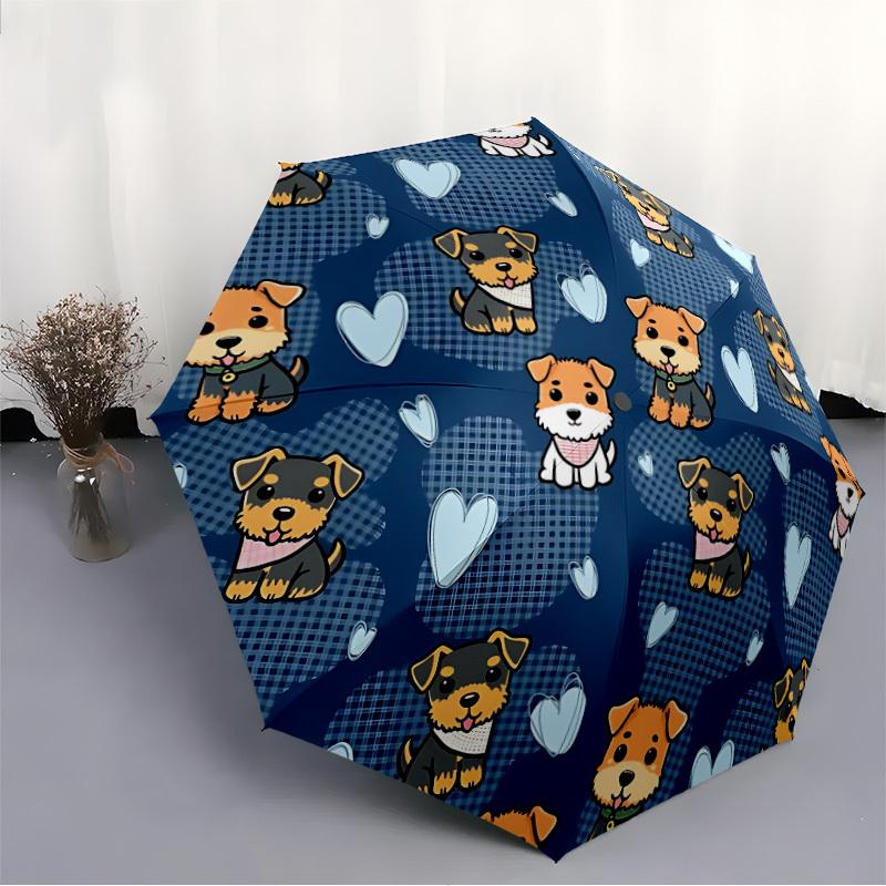 1pc Dogs Hearts Automatic Opening/Closing Umbrella with Operation & Windproof Canopy - Folding Design, Holiday Gift yy260225150
