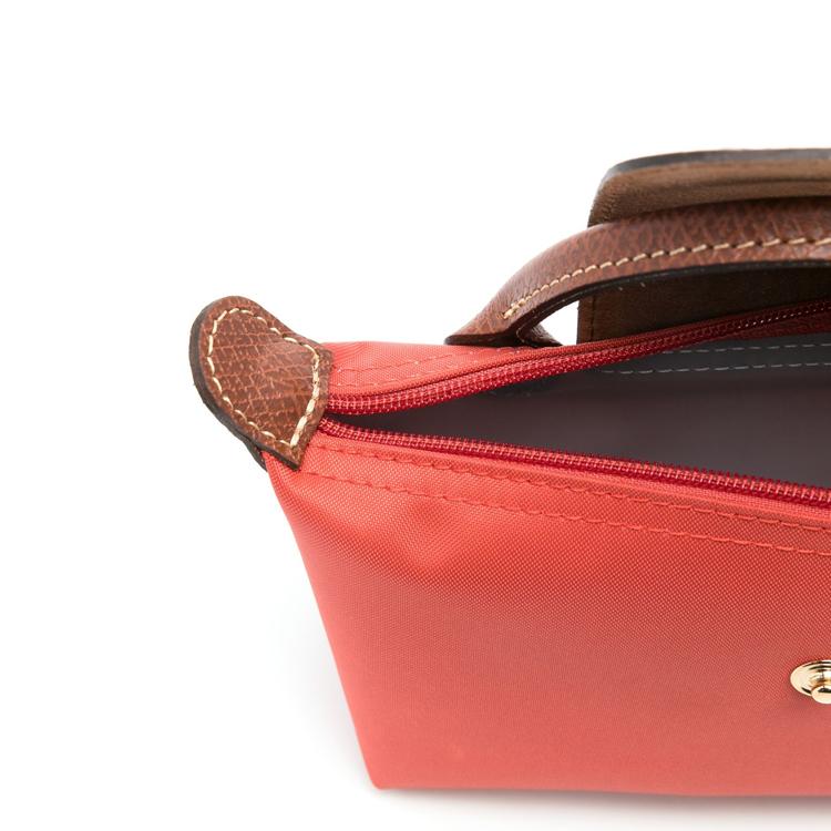 Longchamp Le Pliage Сумка-тоут из нейлона с короткими ручками, на молнии-кнопке, женская, томатно-красная 34175089P94