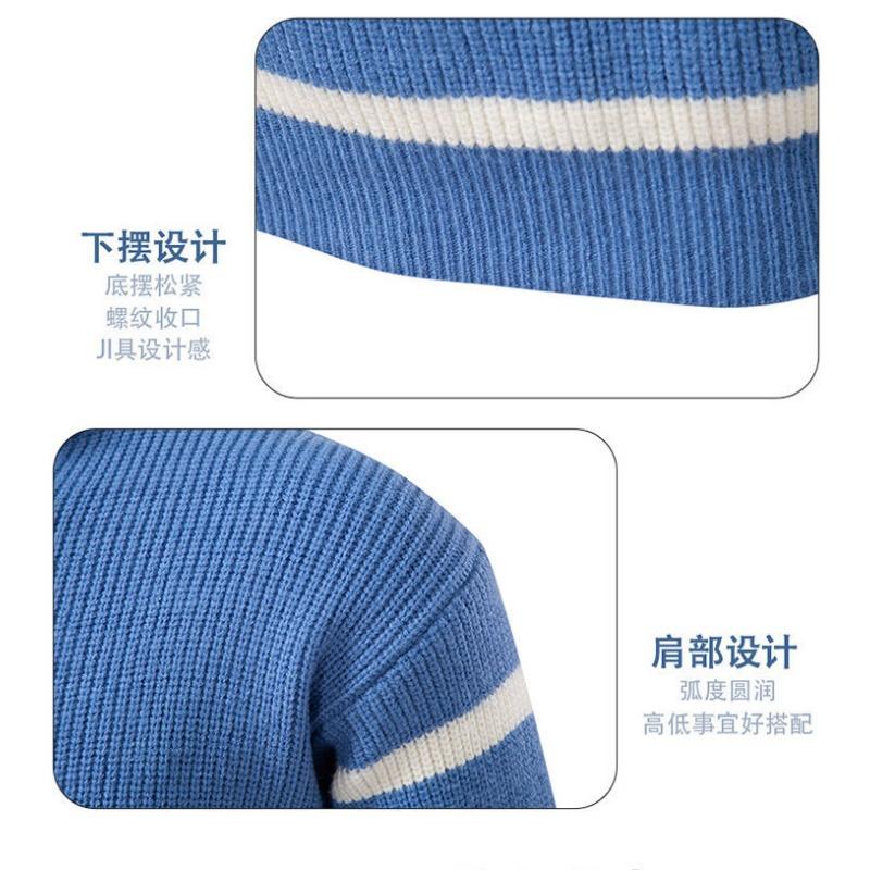 Men S Half Zip Stand Collar Knitted Sweater Long Sleeve Thick Autumn Winter