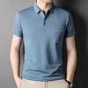 Рубашка поло мужская шелковая Mulberry с короткими рукавами и карманами на лацканах, модная, дышащая, средней длины рубашка